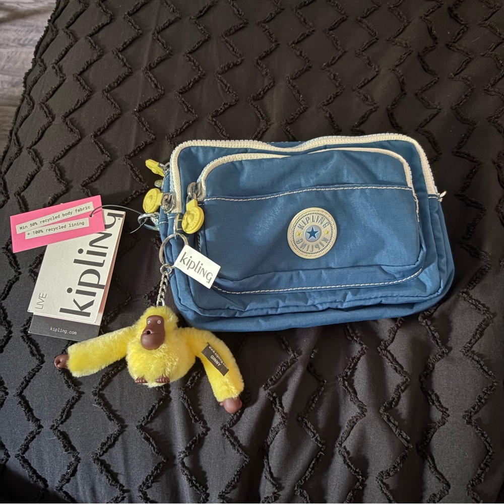 Kipling Blue and Yellow Merryl 2-in-1 Convertible Bag